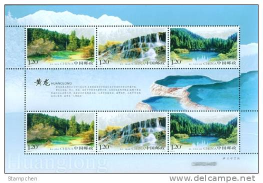 China 2009-18 Huang Long Scenic Area Stamps Mini Sheet Pond Lake Geology Waterfall Forest - Wasser