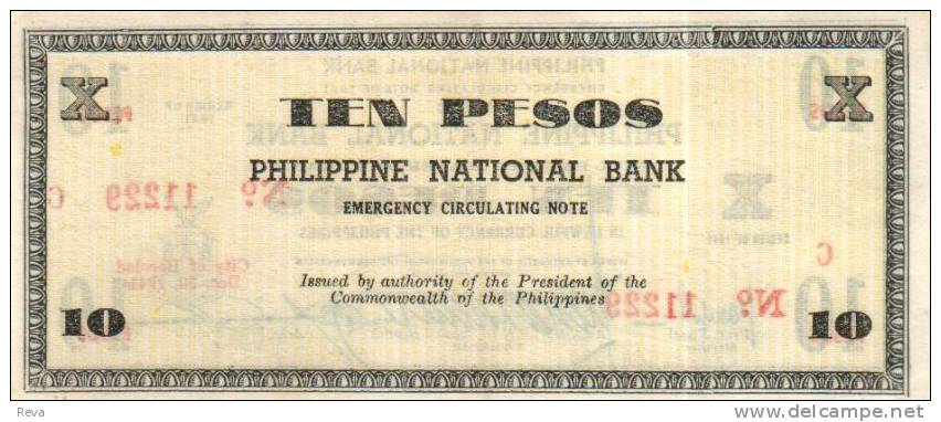 PHILIPPINES 10 PESOS BLACK  MOTIF FRONT & BACK  NEGROS OCCIDENTAL DATED 30.12. 1941 AUNC PS.619 READ DESCRIPTION !! - Philippinen