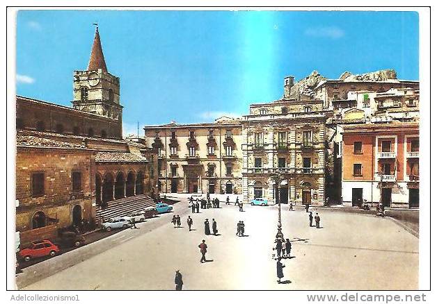 50329)cartolina Illustratoria Nicosia - Piazza Garibaldi E Panorama - Enna
