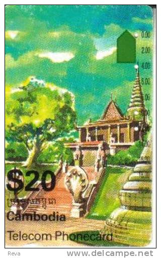 CAMBODIA $20 TEMPLE  2ND  PRINT PEACEKEEPING FORCES USED  READ DESCRIPTION !!! - Cambodia