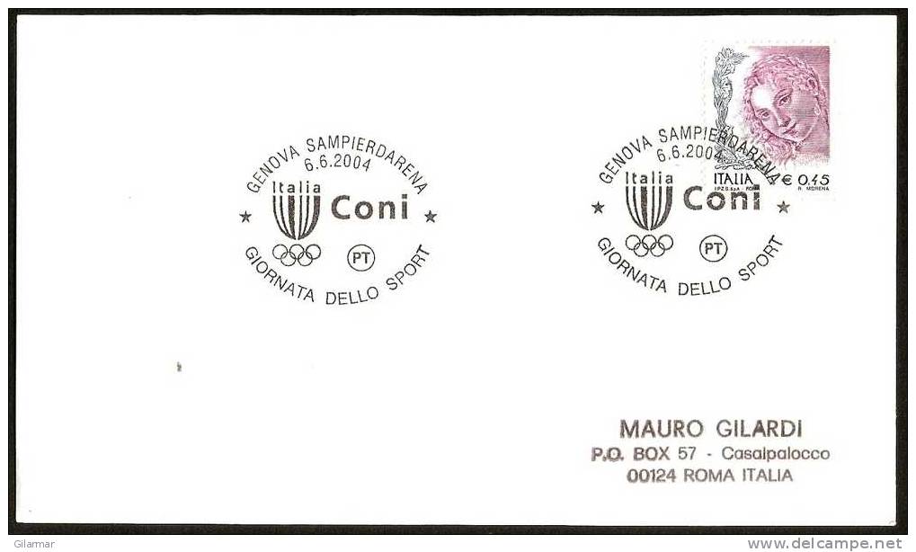 OLYMPIC RINGS - ITALIA GENOVA SAMPIERDARENA 2004 - C.O.N.I. - GIORNATA DELLO SPORT - CARD - Zomer 2004: Athene