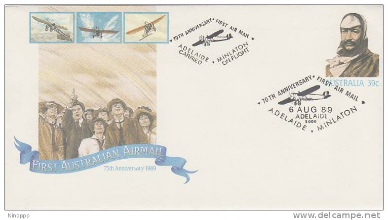 Australia-1989 70th Anniversary First Mail Adelaide Minlaton Souvenir Cover - FDC