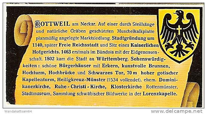 AK 339 ROTTWEIL am Neckar Mehrbild 4 Bilder mit Chronik und Wappen 20.-7.68 - 11 721 ROTTWEIL Mehrfachfrankat