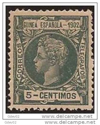 GUI01-3876.Guinee.GUINEA  ESPAÑOLA.ALFONSO Xlll.1902. (Ed 1**) Sin Charnela.LUJO - Guinea Española