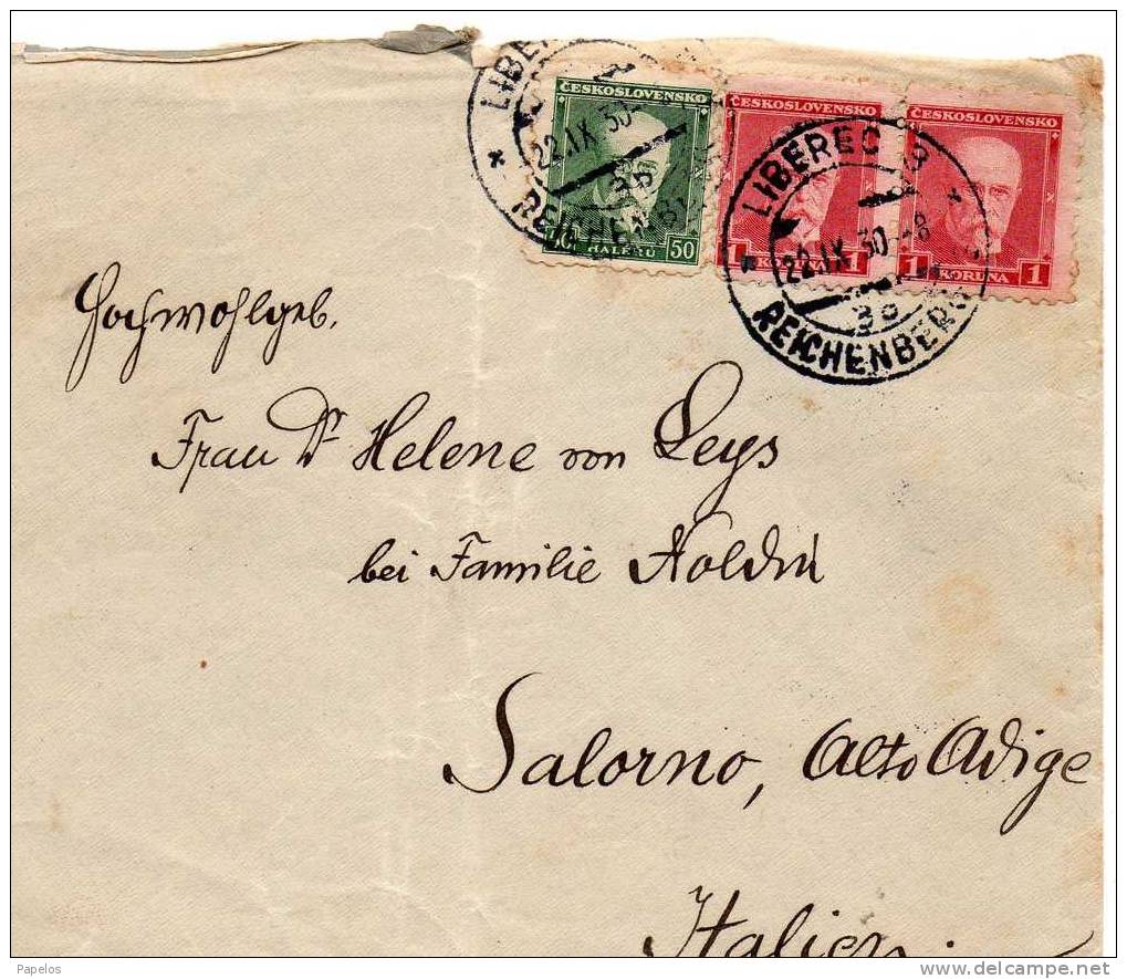 1930 LETTERA CECOSLOVACCHIA - Storia Postale