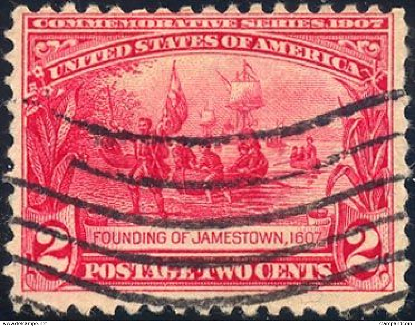 US #329 Used 2c Jamestown Expo From 1907 - Used Stamps