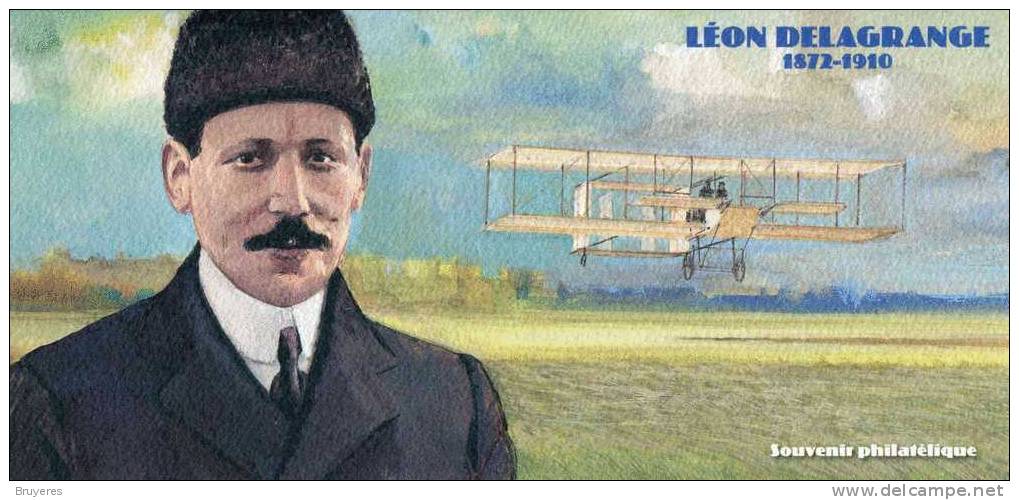 SOUVENIR PHILATELIQUE** De 2010 "Pionniers De L'Aviation - LEON DELAGRANGE" Avec Son Encart Illustré - Souvenir Blocks & Sheetlets