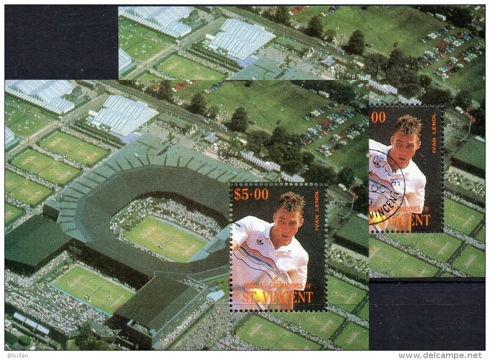 Ivan Lendl Tennis-Sport 1988 Grenadinen Of St.Vincent Block 10 ** Plus O 22€ Tennis-Spieler Spielwiese Sheet Bf Caribic - St.Vincent (1979-...)