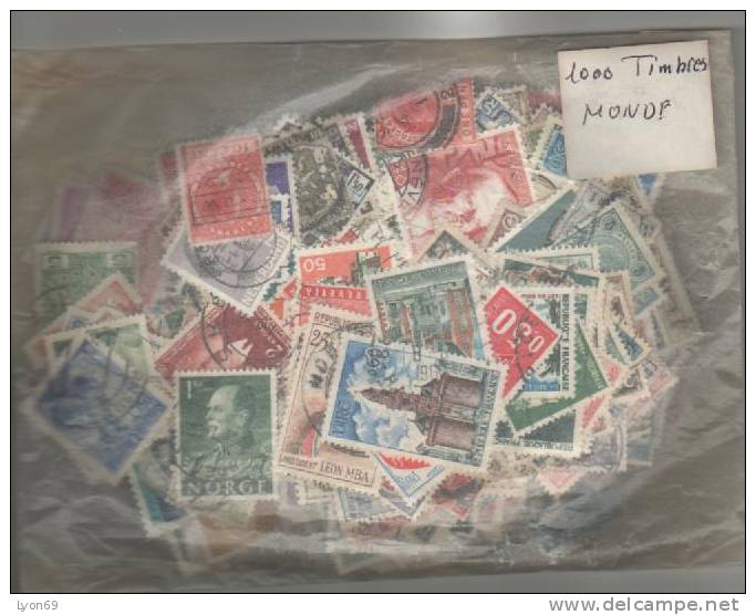 LOT DE 1000 TIMBRES DU MONDE - Lots & Kiloware (mixtures) - Min. 1000 Stamps