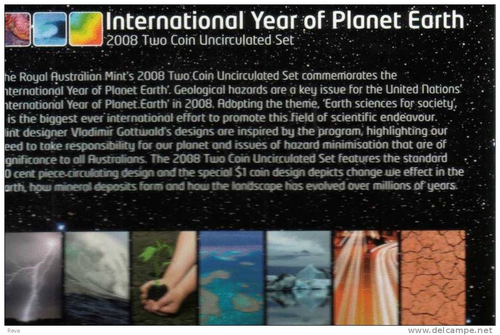 AUSTRALIA $1 INTERNATIONAL YEAR OF PLANET EARTH 2008  ONE YEAR TYPE UNC  NOT RELEASED READ DESCRIPTION CAREFULLY !!! - Mint Sets & Proof Sets