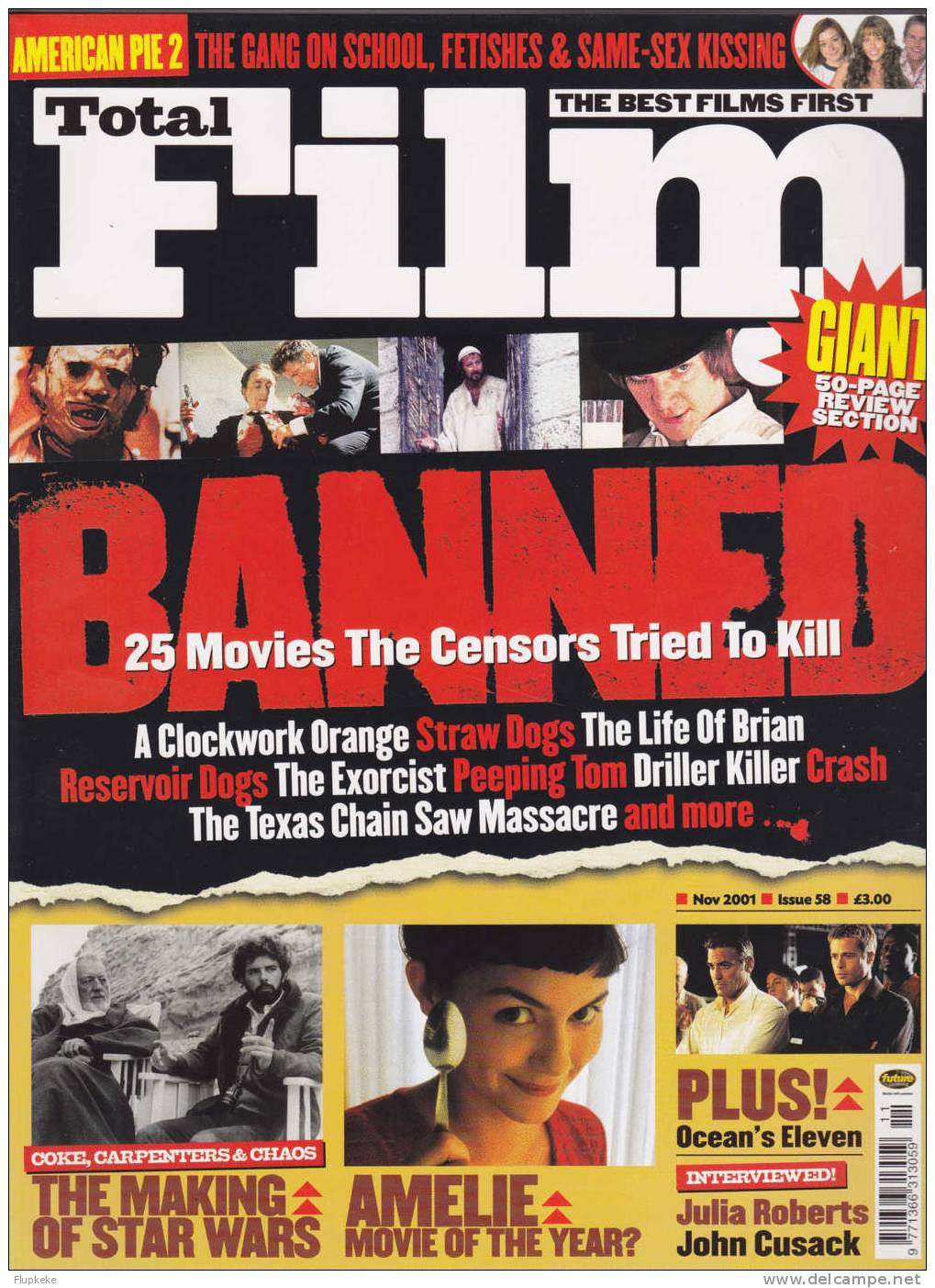 Total Film 58 November 2001 The Making Of Star Wars Banned 25 Movies The Censors Tried To Kill - Entertainment