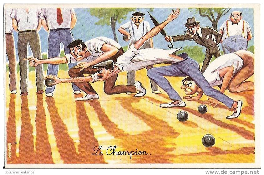 CP Humour Louis Carrière  Pétanque Jeu De Boules Le Champion - Carrière, Louis