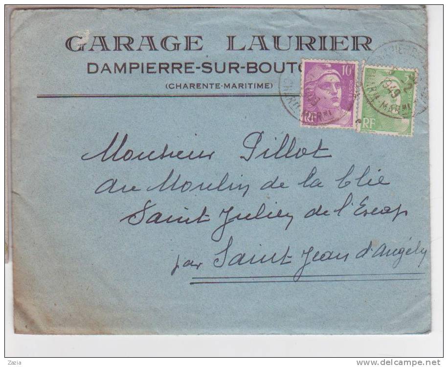 VP.90/ Charente-Maritime - Dampierre Sur Boutonne - Garage Laurier (enveloppe+facture) - Auto's