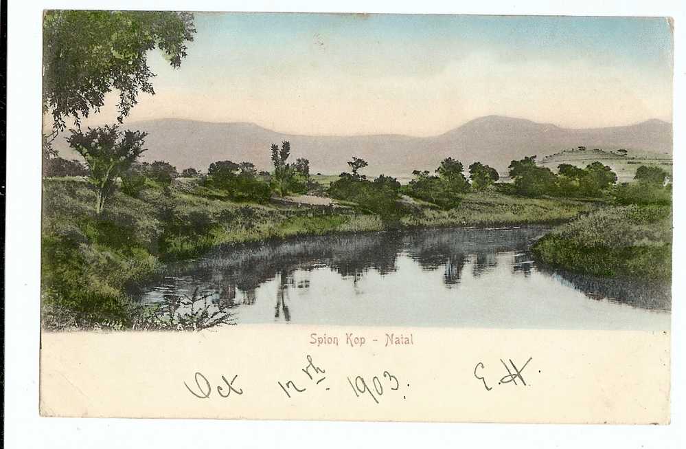 1903 South Africa Spion Kop Natal Colour Ppc/cpa Used To Cardiff - South Africa