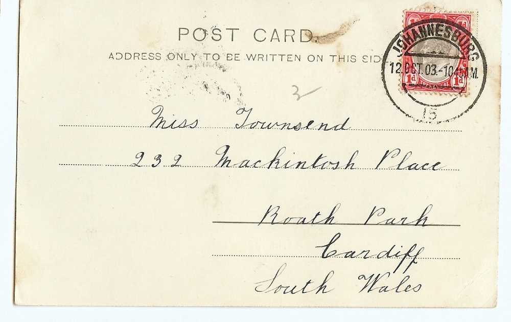 1903 South Africa Spion Kop Natal Colour Ppc/cpa Used To Cardiff - South Africa