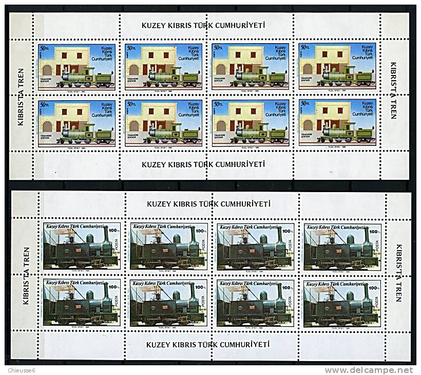 R.T.C.N. ** N° 180/181 En Bloc De 8 Tbres - Les Chemins De Fer à Chypre - Unused Stamps