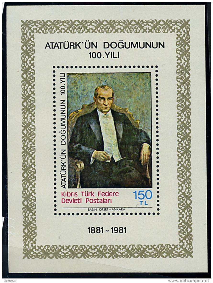 R.T.C.N. ** Bloc N° 2 - Cent. De La Naissance D'Atatürk - Unused Stamps