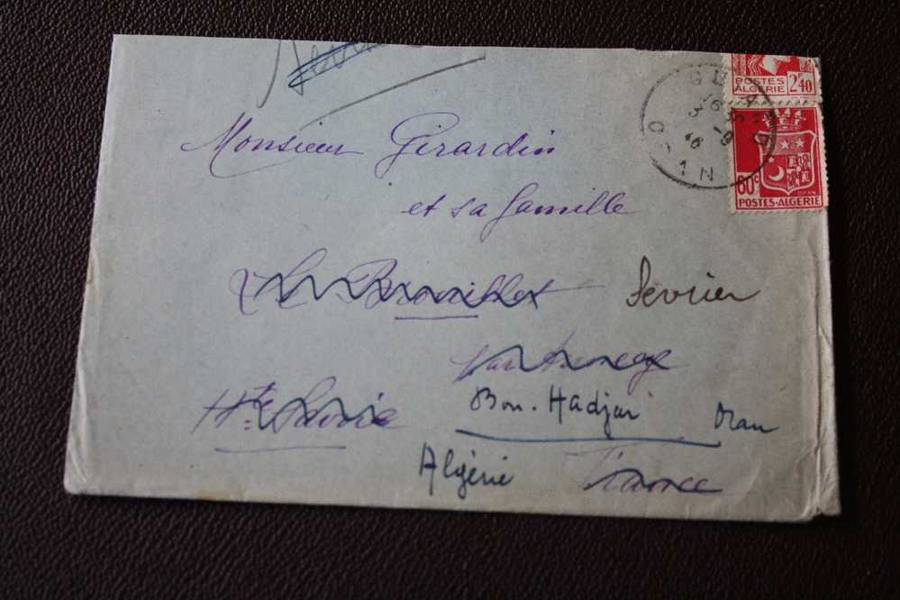 LETTRE :ORAN ALGERIE EX COLONIE FRANCAISE 1953 OMEC MANUELLE - Lettres & Documents