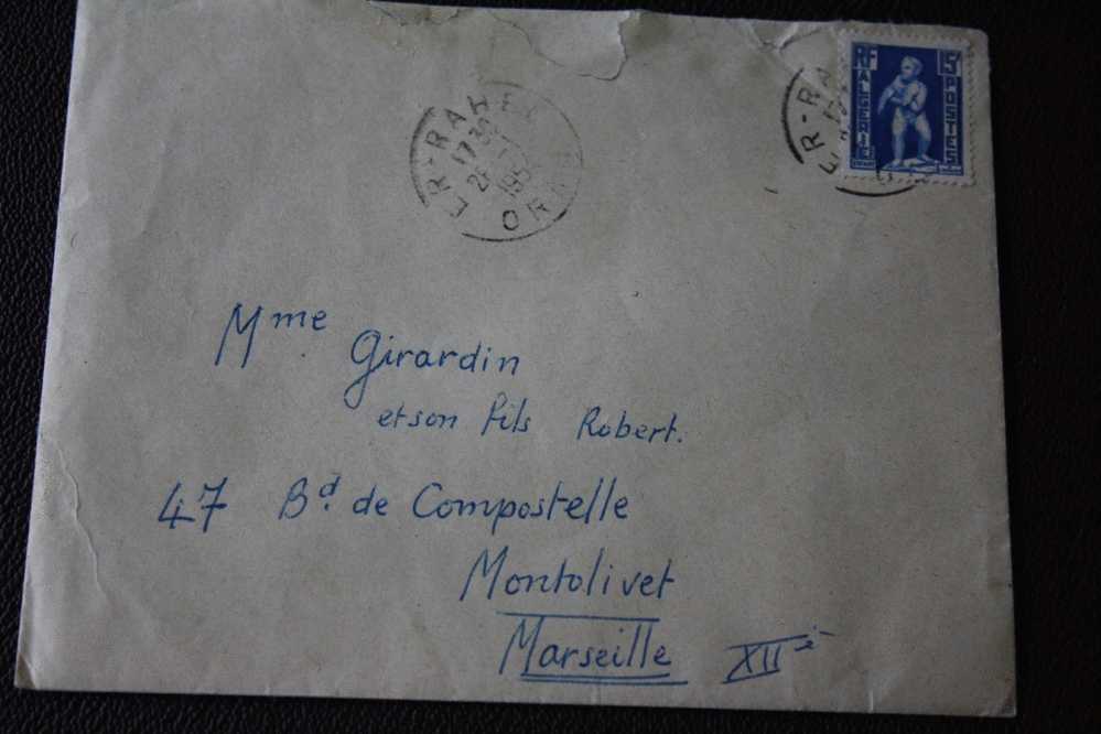 LETTRE :ORAN ALGERIE EX COLONIE FRANCAISE 1953 OMEC MANUELLES - Lettres & Documents