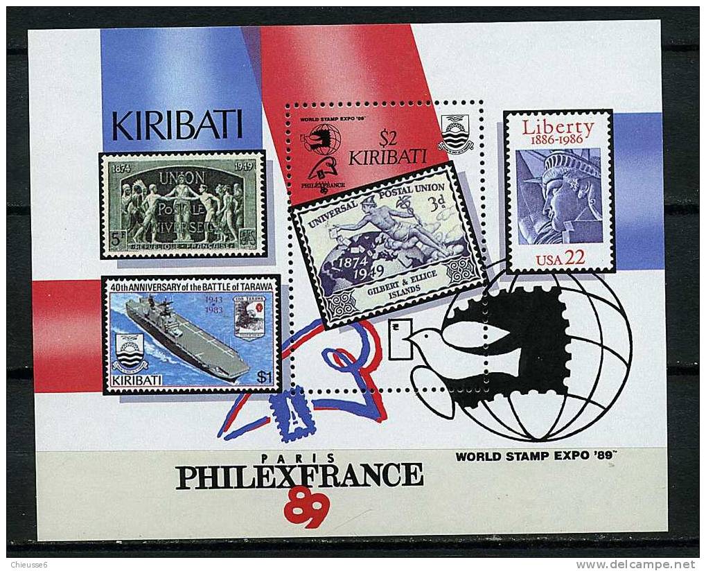 Kiribati ** Bloc N° 10 - "Philexfrance 89" Logos Tbres S/tbres - Kiribati (1979-...)