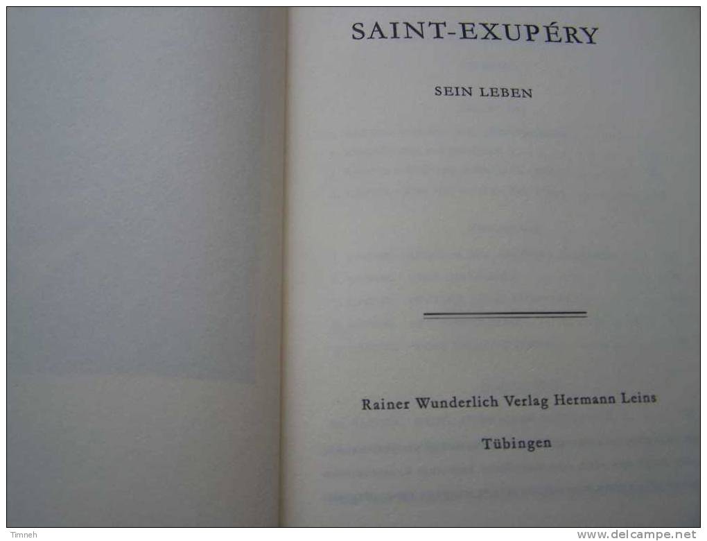 St Exupery-Marcel MIGEO-sein Leben-Rainer Wunderlich Verlag Hermann Leins-Tübingen - Biographien & Memoiren