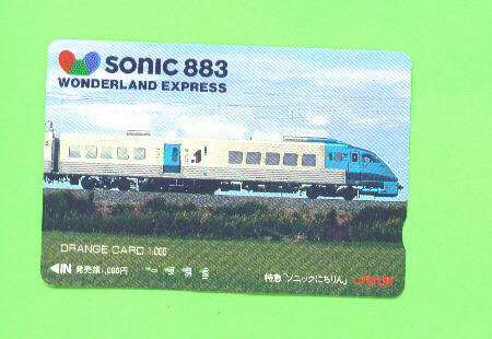 JAPAN -  Orange Picture Rail Ticket/Train As Scan - Wereld