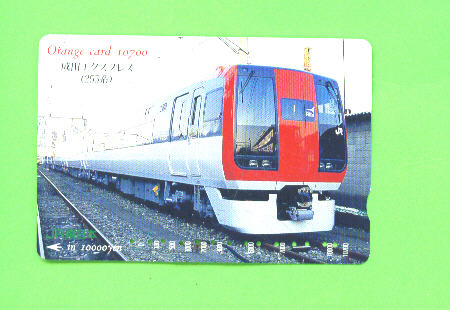 JAPAN -  Orange Picture Rail Ticket/Train As Scan - Wereld