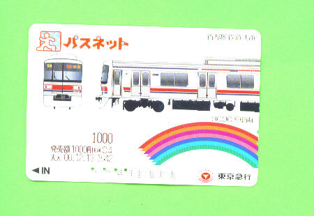 JAPAN -  Orange Picture Rail Ticket/Train As Scan - Wereld