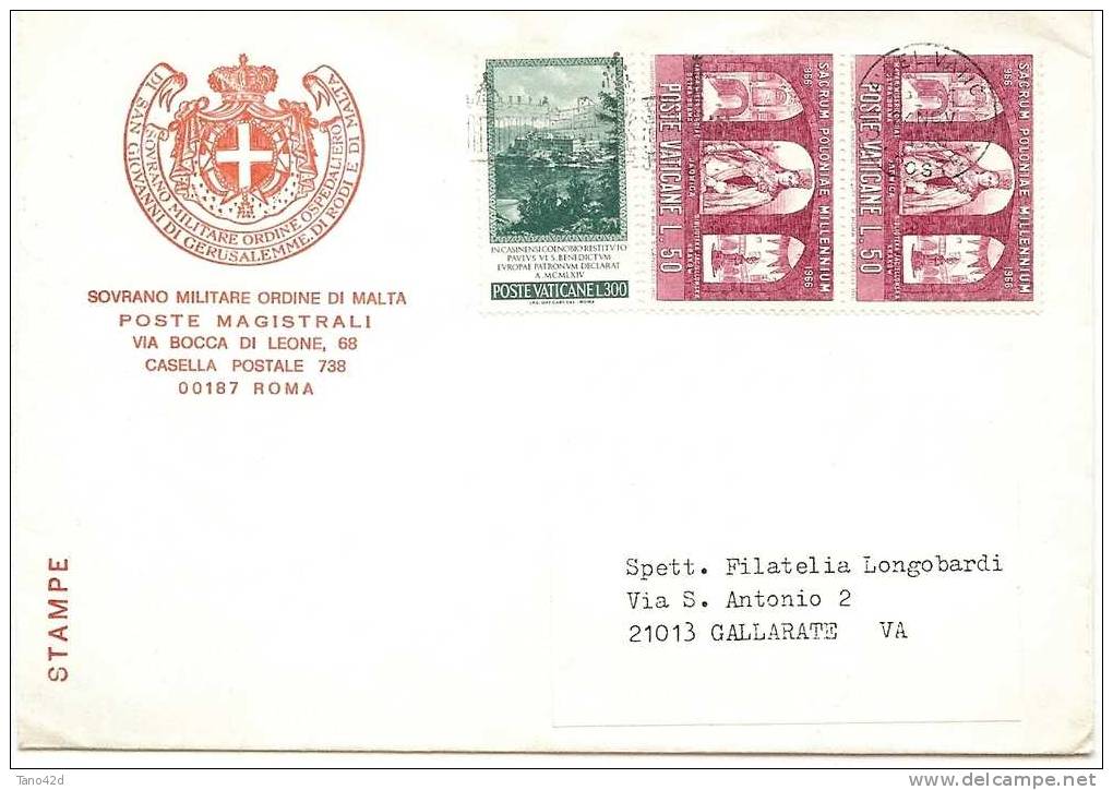 REF LIT9 / GAL / VAT / LETTRE  POUR GALLARATE  NOVEMBRE 1988 - Used Stamps