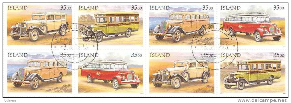 ICELAND 1996 - CARS - CPL. SET - USED  OBLITERE GESTEMPELT USADO - Voitures