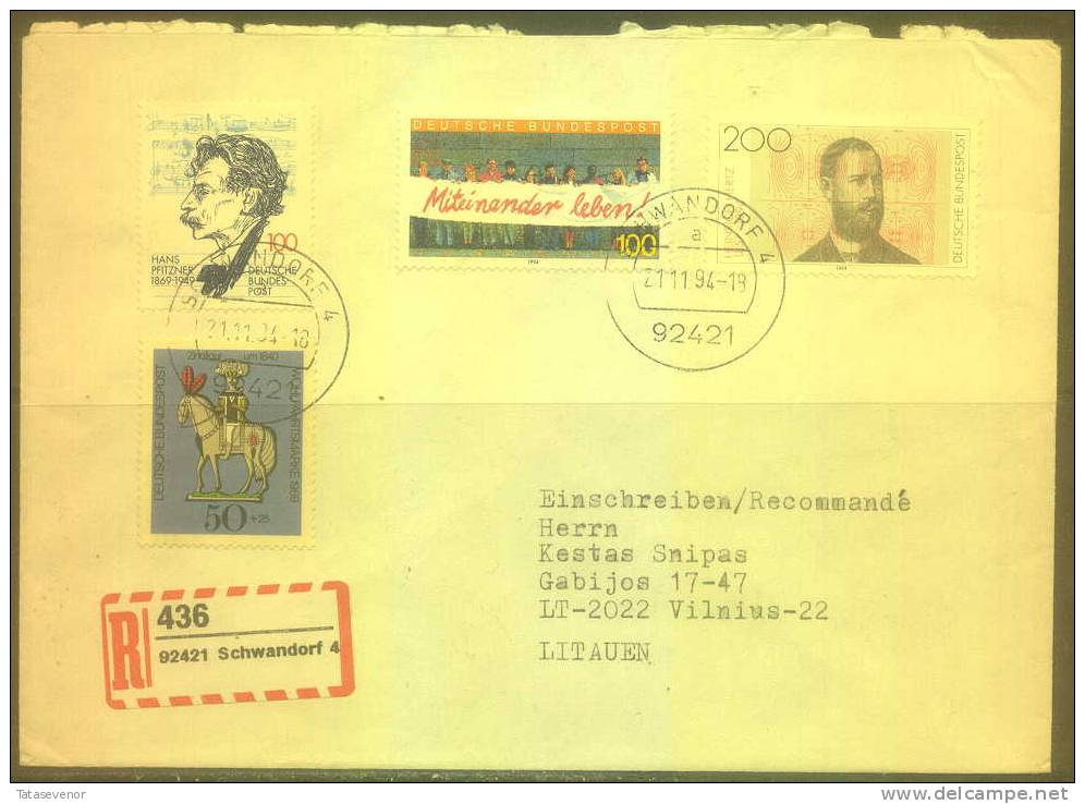 B2 GERMANY Deutschland Bedarfsbrief D 016 Cover Postal History Personalities Music Composer - Sonstige & Ohne Zuordnung