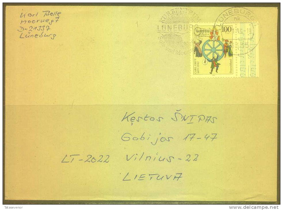 B2 GERMANY Deutschland Bedarfsbrief D 017 Cover Postal History LUENEBURG Slogan Cancellation - Sonstige & Ohne Zuordnung