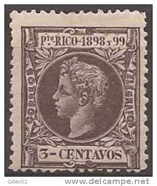 PR137-A730-CG.PUERTO RICO ESPAÑOL . ALFONSO Xlll  1898 (Ed 137*) Con Charnela.MAGNIFICO. - Puerto Rico