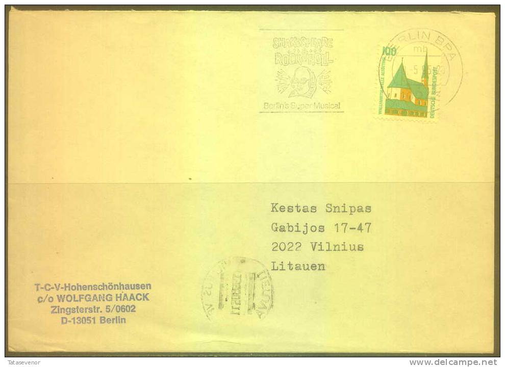 B2 GERMANY Deutschland Bedarfsbrief D 022 Cover Postal History Music Rock'n'roll Slogan Cancellation - Sonstige & Ohne Zuordnung