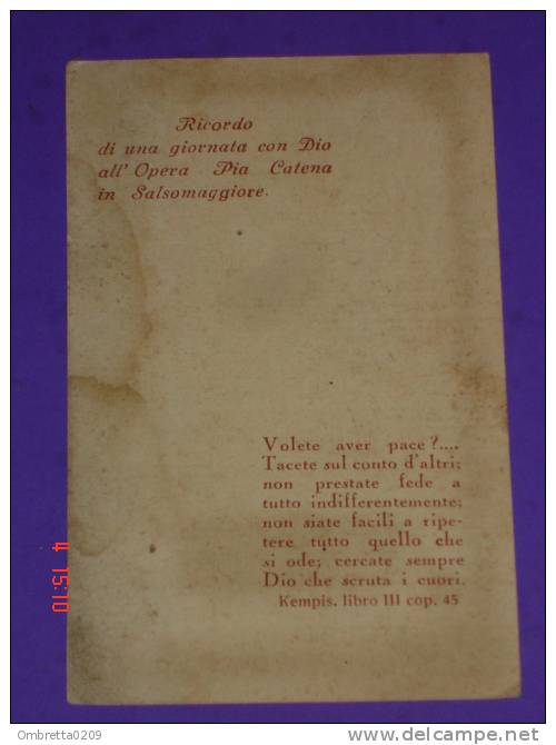 N° 9 Serie Da Decifrare In Basso A Sinistra  "Cristo/Ricordo Giornata Opera Pia Catena" In SALSOMAGGIORE,Parma - Santino - Santini