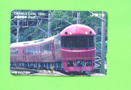 JAPAN - Orange Picture Rail Ticket/Train As Scan - Monde