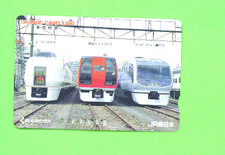 JAPAN - Orange Picture Rail Ticket/Train As Scan - Wereld