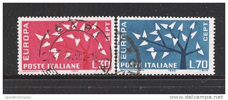 ITALIA - EUROPA CEPT 1962 - Serie Completa Di 2 Valori Usati - In Ottime Condizioni. - 1962