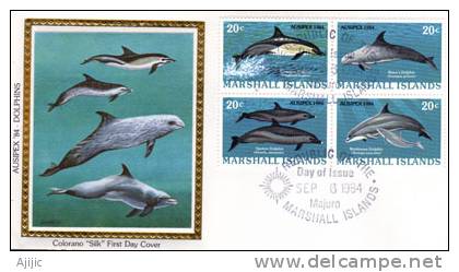 Iles Marshall.  Les Dauphins.  Un FDC De 1984. PRIX REDUIT! - Dolphins