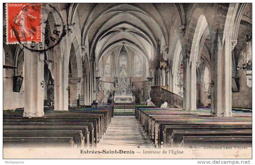 Cpa Estrees Saint Denis (60) Intérieur De L´ Eglise . Coll Leon Triquet - Estrees Saint Denis