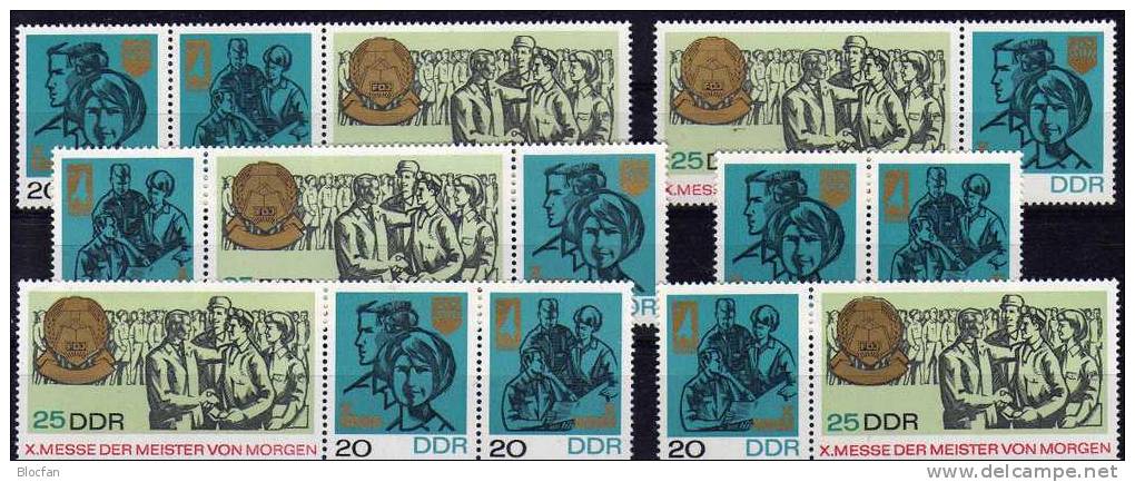 Messe Der Meister Von Morgen 1967 DDR 1320/2 Als 6xZD W177/182 ** 37€ Jugendliche Forschen MMM Leipzig - Se-Tenant