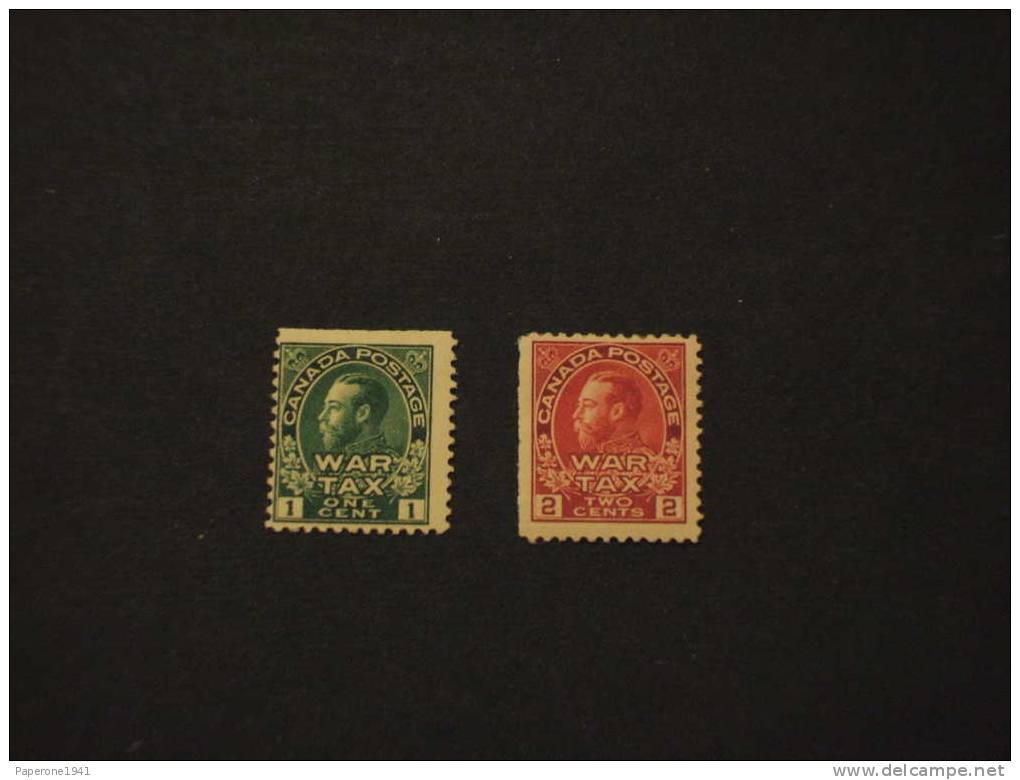 CANADA - 1915 WAR TAX, 2 Valori  - NUOVI(+) - Unused Stamps