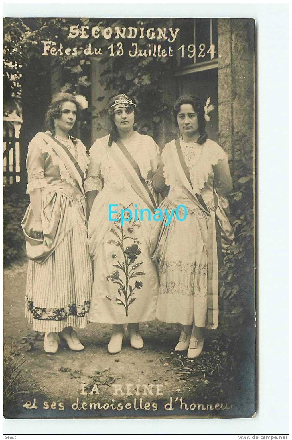 Br - 79 - SECONDIGNY - CARTE PHOTO Des Reines Et Ses Demoiselles D'honneur En 1924 - Secondigny