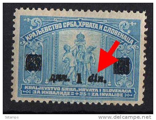 U-52  JUGOSLAVIA   ERROR  OVERPRINT DAMAGED -dln-    RARO  NEVER HINGED - Non Dentelés, épreuves & Variétés