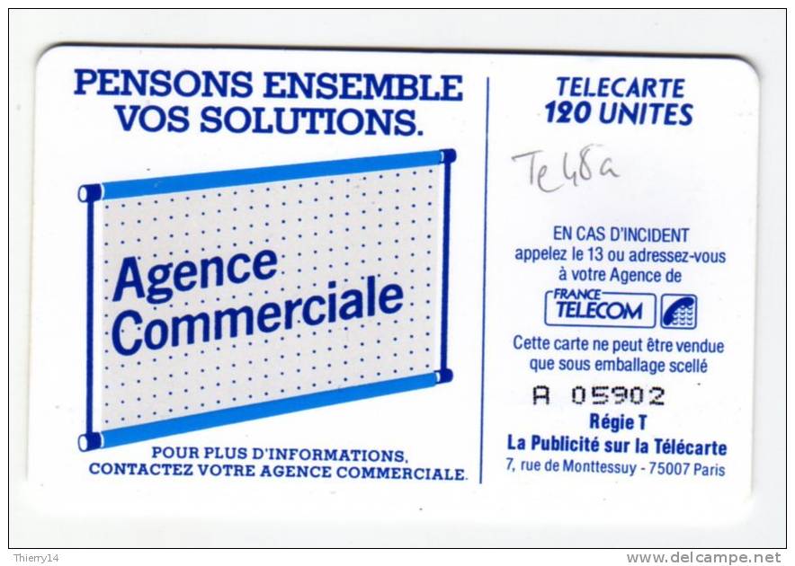 Télécarte 600 Agences Te48a S03 120u  Texte 4 - “600 Agences”