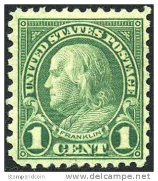 US #578 Mint Hinged 1c Franklin Of 1923 - Neufs