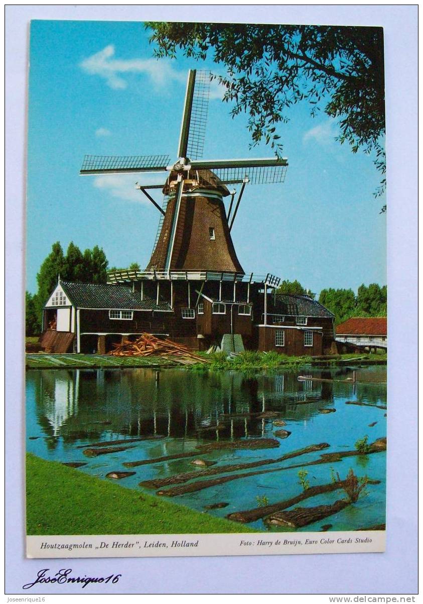 HOUTZAAGMOLEN  DE HERDER LEIDEN HOLLAND, FOTO HARRY DE BRUJN  ECC 639 - Leiden