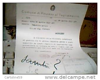 FOGLIO COMUNE PINZANO AL TAGLIAMENTO   X CAVERZERE Timbro FIRMA PODESTA 1937 1936 2 Fogli C17693 - Gebührenstempel, Impoststempel