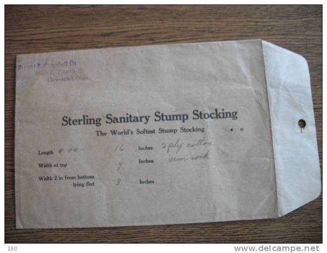 Letter STERLING SANITARY STUMP STOCKING - Publicités