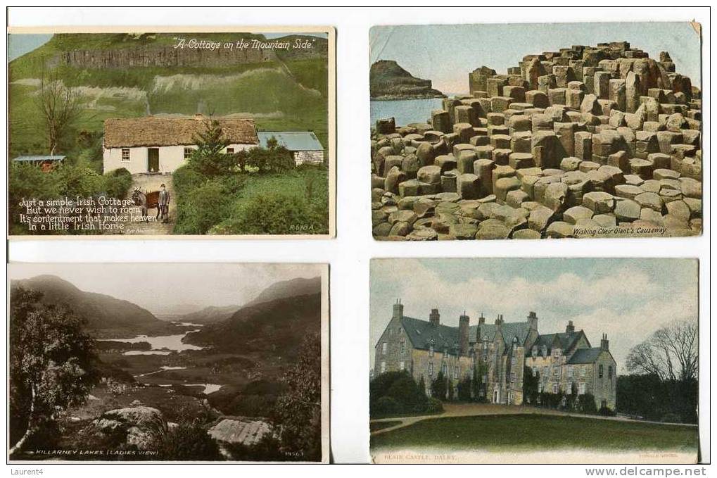 (633) Old Ireland Postcard - Carte Ancienne D´Irlande - Blair Castle - Causeway - Irish Cottage - Killarney - Antrim